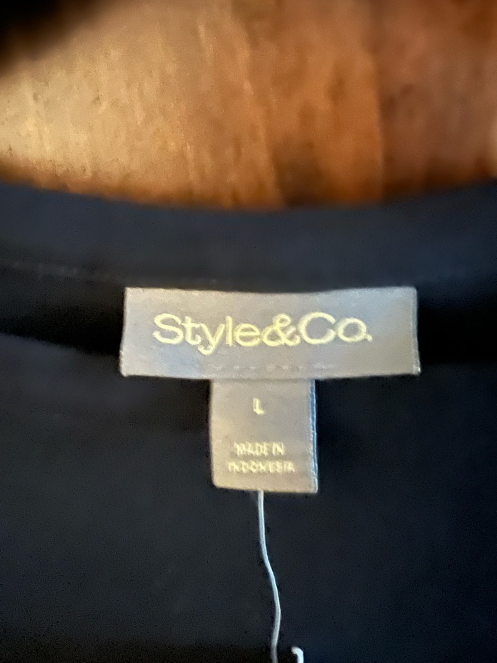 Style & Co. Black Boatneck 3/4 Sleeve Top - Picture 3 of 3